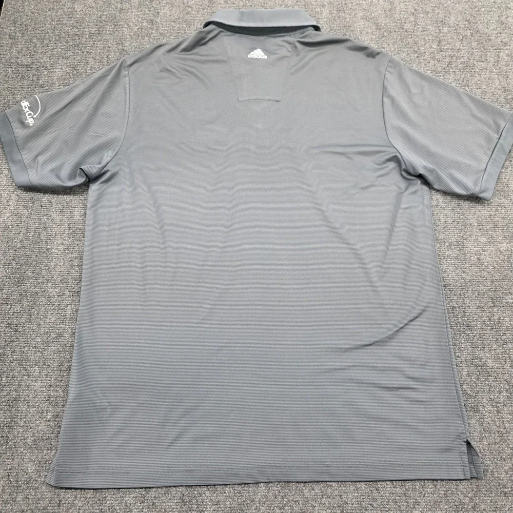 Adidas Polo Shirt Men Medium Gray Striped Greenbrier Classic FedEx Cup Climalite